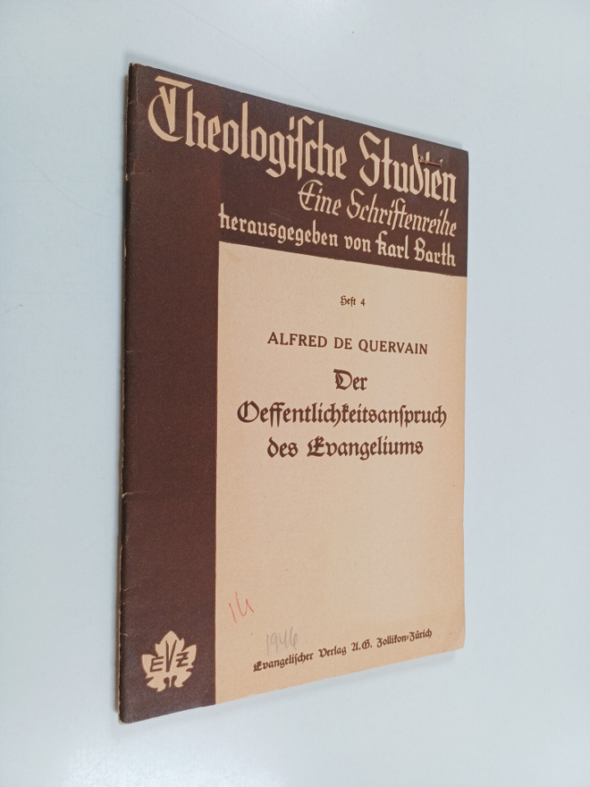 Alfred de Quervain : Der Oeffentlichkeitsanspruch des Eva...