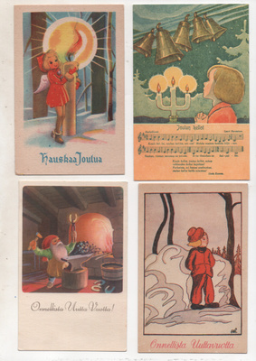 JOULUKORTIT vanhat 4 kpl