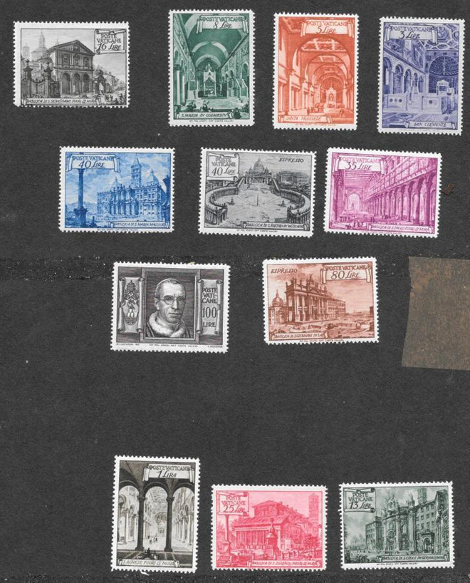 Vatikaani - 1949 Basilika sarjaa 12 eril. (Mic. 149-160) *