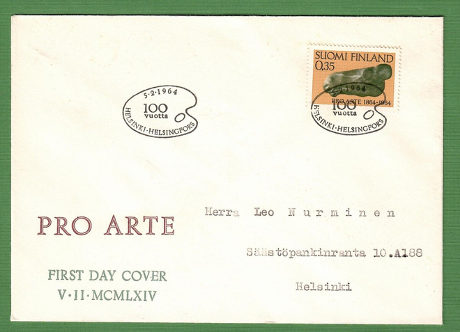 FDC-5.2.1964 Suomen taiteilijaseura 100 v.(103)
