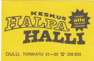 Oulu, Keskus Halpa Halli .  s89