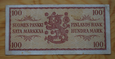 100 Markkaa 1957 Suomen pankki