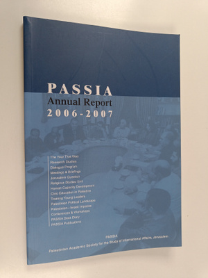Passia : Annual report 2006-2007