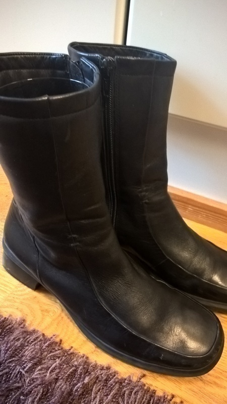 Clarks Black Leather Nahkasaappaat / Nilkkurit - koko 37,5