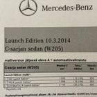 Hinnasto Mercedes C-sarja W205 Launch Edition 2014 Veho - pikkukuva 2
