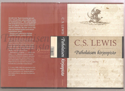 Lewis, C. S.: Paholaisen kirjeopisto,Kirjapaja 2007,skp,K3