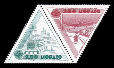 Monaco 1880-1p ** Monte Carlon kongressikeskus pari (1988)
