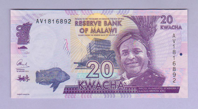 Malawi 20 Kwacha v.2020 UNC P-63