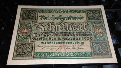 Germany Saksa 10 Mark 1920 P67 UNC