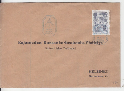 Erikoisleima 28.3  1959 Porvoo   vaaleansininen leima