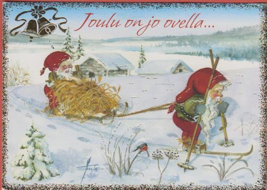 Tarja Senne Tontut vievät heiniä kelkalla
