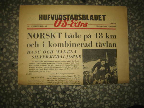 Sanomalehti: Hufvudstadsbladet Olympia-Extra 1952