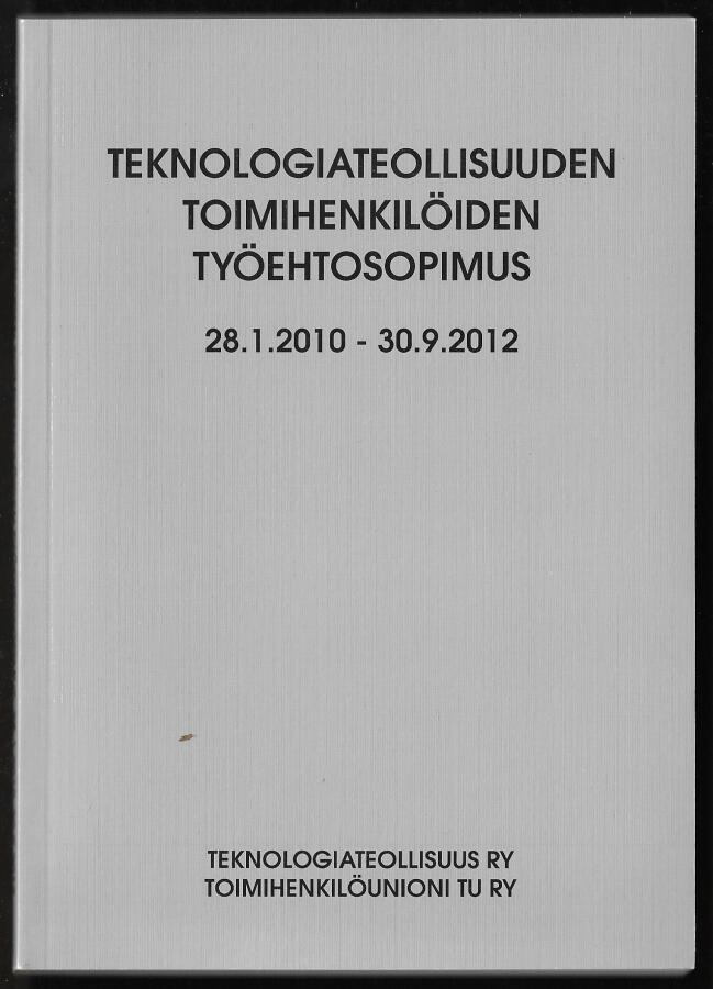 Teknologiateollisuuden toimihenkilöiden TES 2010-2012