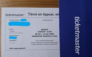 Qstock - 2 PV 25.-26.7.2025 lippu