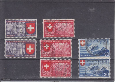 Sveitsi 1939 Kansallisnäyttely sarjaa (kaksi kalleinta muka