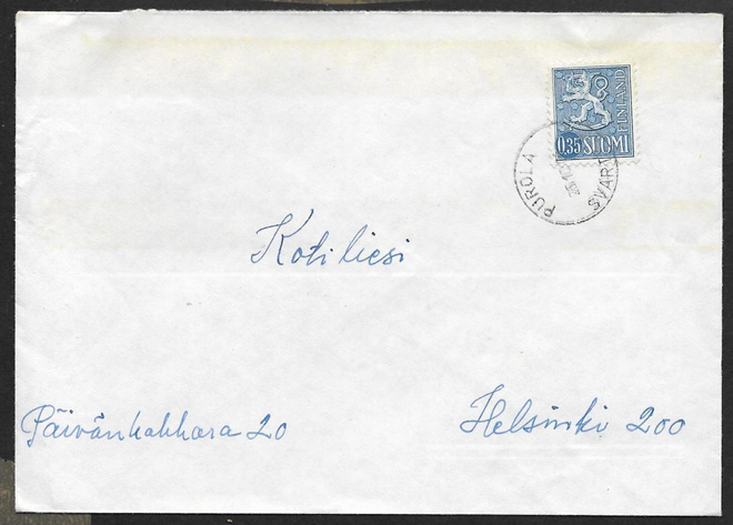 Postilähetys - Yl.m. 0,35 (LAPE 613) Purola 26.10.64