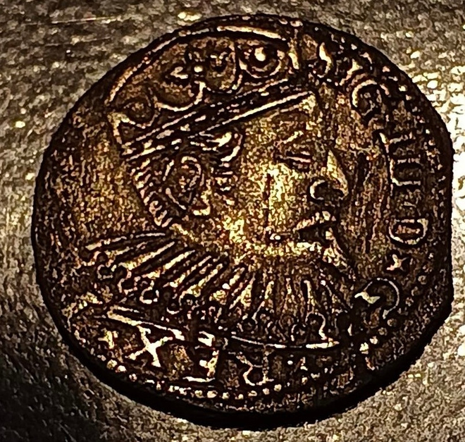 Hopearaha Sigismund II Vasa troijak 1600 v Puola lyöty Riga