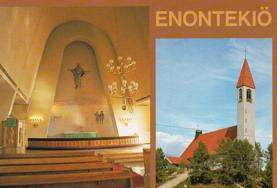 Enontekiön kirkko ja alttaritaulu