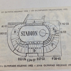 VANHA Lippu Pääsylippu Olympia Helsinki 1952 25.7.52 Stadion - pikkukuva 2