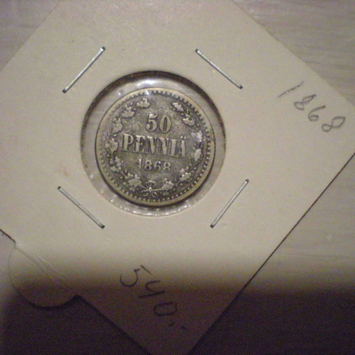 50 penniä 1868 HARVINAINEN