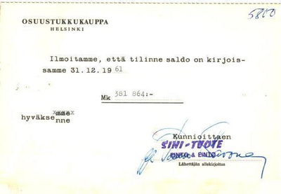 FIRMAKORTTI SINI-TUOTE TIKKURILA
