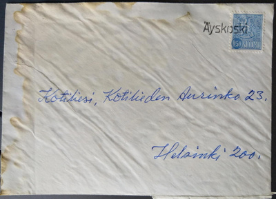 Pp-leima ÄYSKOSKI 1970 heikkokuntoisella kirj