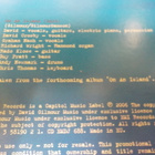 DAVID GILMOUR - ON AN ISLAND PROMO CDS - pikkukuva 2