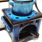 KAUNIS SININEN "OIL BURNER" KERAAMINEN TUIKKULYHTY - pikkukuva 2