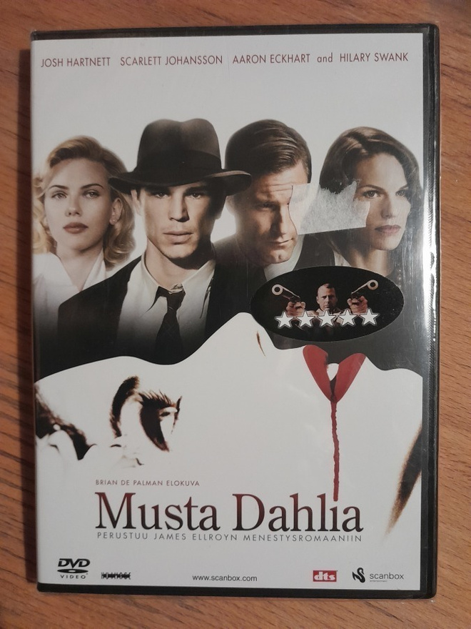 Musta dahlia dvd,uusi,brian de palma