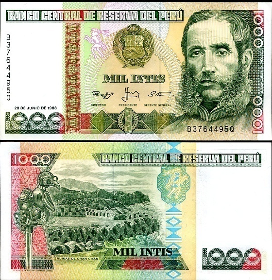 PERU 1000  INTIS 1988 P-136 UNC (K15-S64)