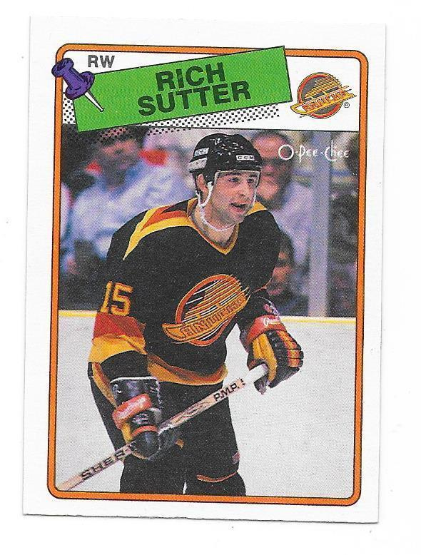 1988-89 OPC #255 Rich Sutter Vancouver Canucks