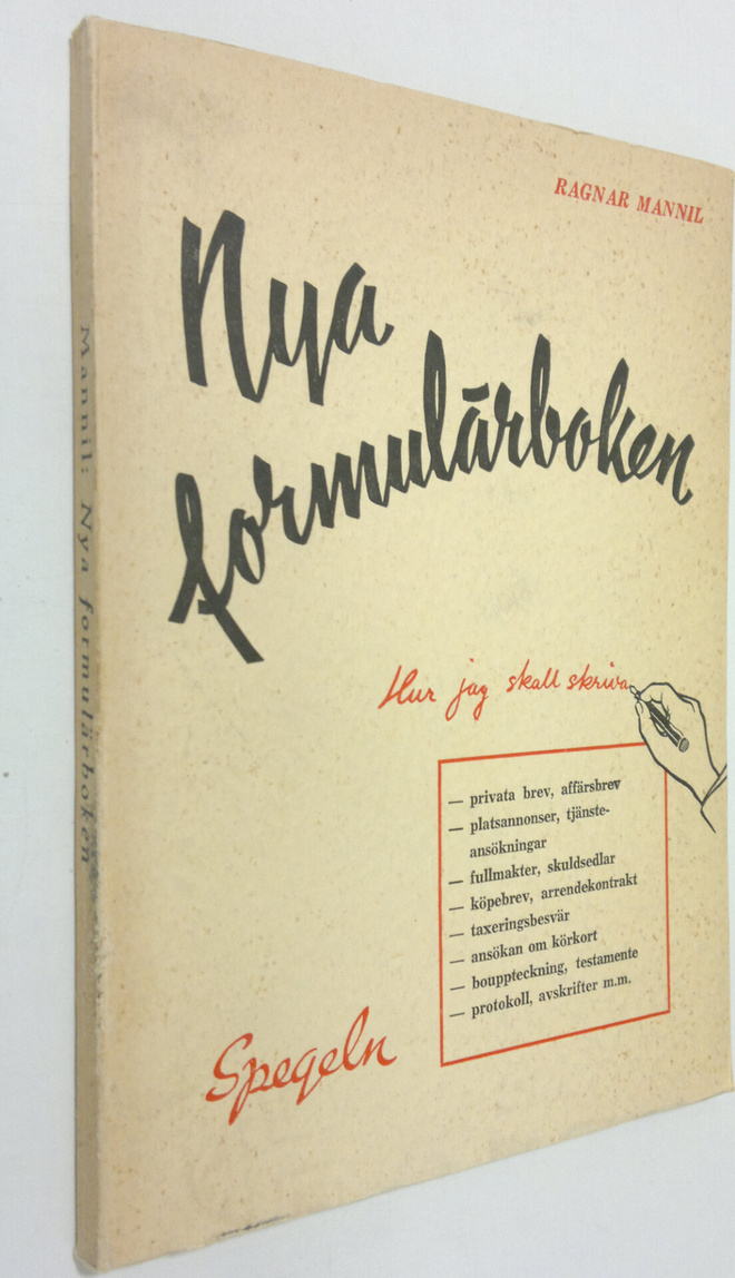 Ragnar Mannil : Nya formulärboken för hem, skola och före...