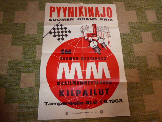 Alkuperäinen 1963 Pyynikinajo juliste koko 50 cm x 70 cm