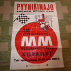 Alkuperäinen 1963 Pyynikinajo juliste koko 50 cm x 70 cm - pikkukuva 1