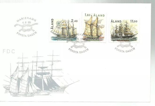 ÅLAND EPK FDC 3/1988: Purjelaivat sarja