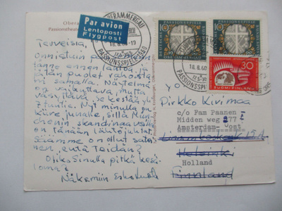 1960 Saksa lentopostin lunastuskortti Hkiin