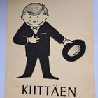 Kiitoskortti mies kumartaa, taittokortti, kulkenut - pikkukuva 1