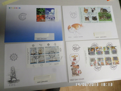 4  kpl  FDC/Ensipäiväkuoria  1950n  luvulta , puhtaat komeat