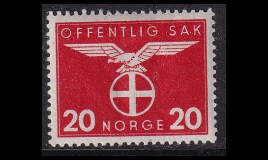 Norja 48 ** Virkamerkki 20 öre (1942)