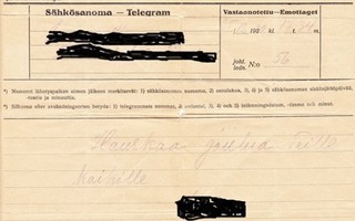 LENNÄTINLAITOS Sähkösanoma 1920