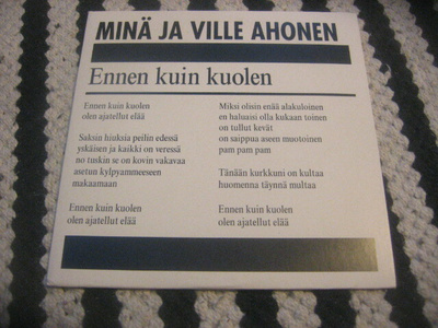 Minä ja Ville Ahonen - Ennen kuin kuolen (promo cds)