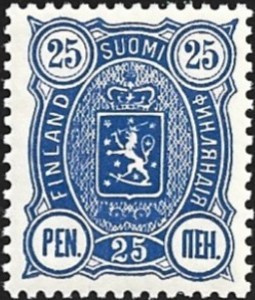 1889 Vaakunamerkit  25 p  sininen  ** LaPe 31 B