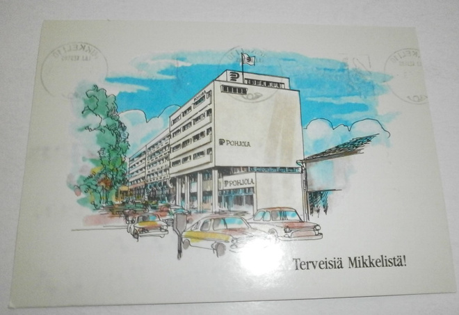 Mikkeli, Pohjolantalo, piirroskortti, p. 1983