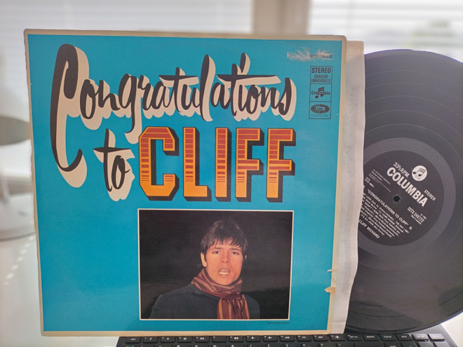 CLIFF RICHARD, Congratulations to Cliff, LP DEN -68 SIISTI !