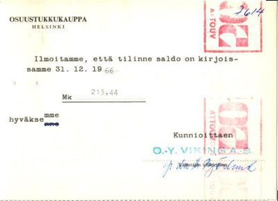 FIRMAKORTTI VIKINGA  HELSINKI