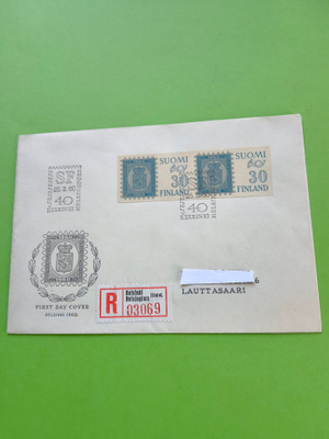 Kuvienmukainen posttilähetys/F D C- kuori R-merkillä, kts!