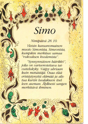 NIMIPÄIVÄKORTTI "SIMO"