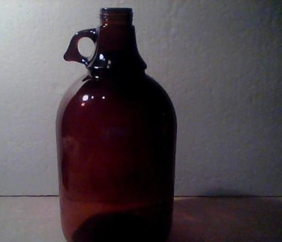 Vanha lasipullo kork. 27 cm