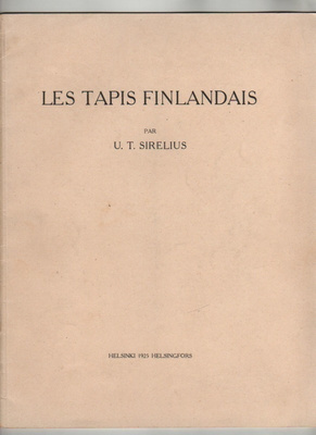 Sirelius: Les tapis finlandais, Statsrådet 1925, nid., K3