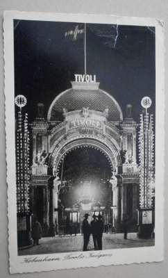 Kööpenhamina, Tivolin sisäänkäynti, mv pk, p. 1947 Suomeen